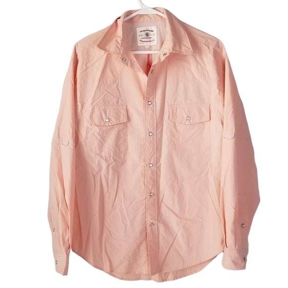 NWT Southern Proper Sportsman Collection Fishing Field Shirt Peach/Salmon Size S - Picture 1 of 16